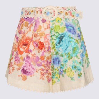 Multicolour Linen Raie Shorts