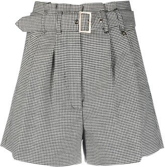 Houndstooth-Pattern Tailored Shorts
