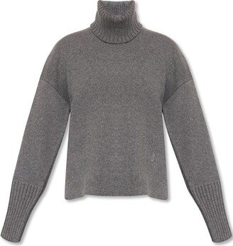 Turtleneck Oversized Dropped-Shoulder Jumper