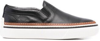 Leather Slip-On Sneakers