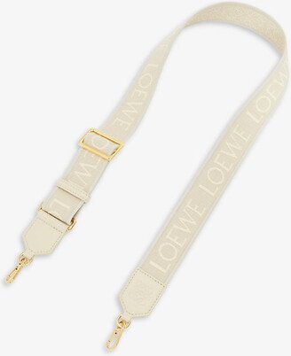 Angora Anagram Loop Cotton and Leather bag Strap