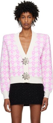 Pink & Off-White Mussel Flower Cardigan