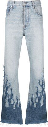 Blue LA Blvd Cotton Flared-Leg Jeans