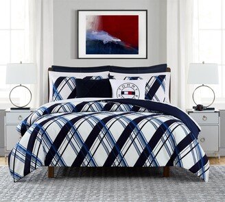 Diagonal Plaid 3 Piece Duvet Cover Set, Full/Queen