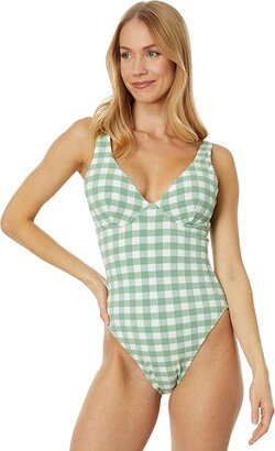 Taylor Underwire One-Piece (Picnic Swim Check Gatehouse Green) Women's Swimsuits One Piece