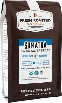 Fresh Roasted Coffee, Organic Sumatran Decaf, Medium Roast Whole Bean - 2lb