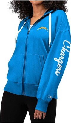 Women's Msx by Michael Strahan Powder Blue Los Angeles Chargers Emerson Full-Zip Hoodie