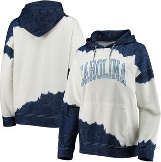 Women's Gameday Couture White, Navy North Carolina Tar Heels For the Fun Double Dip-Dyed Pullover Hoodie - White, Navy