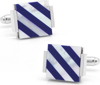 Floating Mother of Pearl Striped Cufflinks