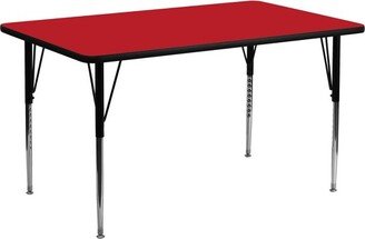 Emma and Oliver 24x60 Red HP Laminate Adjustable Activity Table