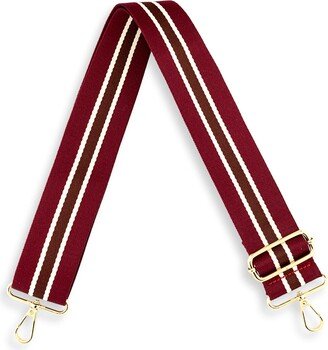 Luxe Burgundy Stripe Bag Strap