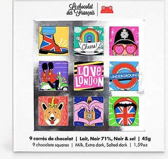 LE Chocolat Des Francais London Assorted Chocolate Squares Gift set of Nine