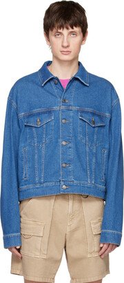 Blue Teddy Patch Denim Jacket