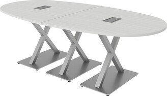 Skutchi Designs, Inc. 8 Person Boval Conference Table With X Bases Data And Electrical Units