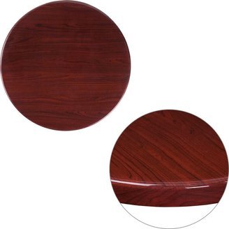 24'' Round High-Gloss Resin Table Top with 2'' Thick Drop-Lip