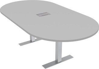 Skutchi Designs, Inc. 7Ft Racetrack Conference Table Metal T Bases Data And Electric Module