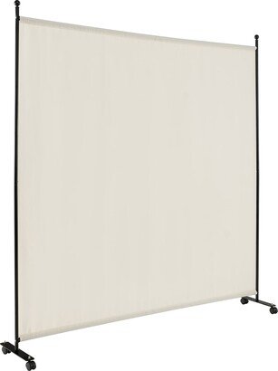 6FT Single Panel Room Divider with Wheels Rolling Privacy Screen