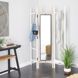 The Novogratz White Wood 3 Panel Room Divider Screen - 55 x 72 x 1