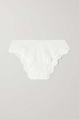 Fits Everybody Cheeky Tanga Lace-trimmed Stretch Briefs - Marble