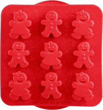 9.75'' Silicone Gingerbread People Shaped Cake Pans Red