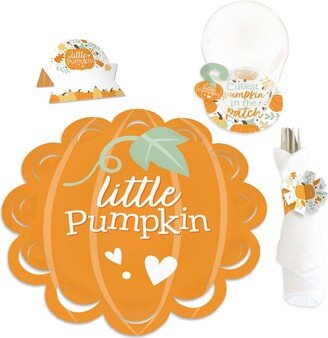 Big Dot Of Happiness Little Pumpkin Fall Birthday or Baby Shower Chargerific Kit Place Setting for 8