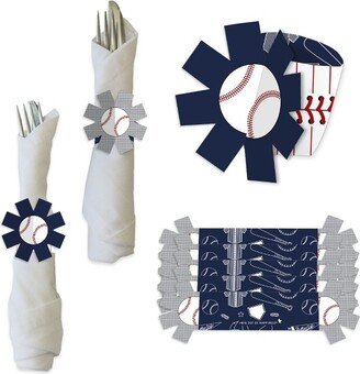 Big Dot of Happiness Batter Up - Baseball - Baby Shower or Birthday Party Paper Napkin Holder - Napkin Rings - Set of 24