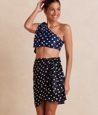 The Easy Breezy Eco Voile Mini Sarong - Polka Dot in Deep Sea