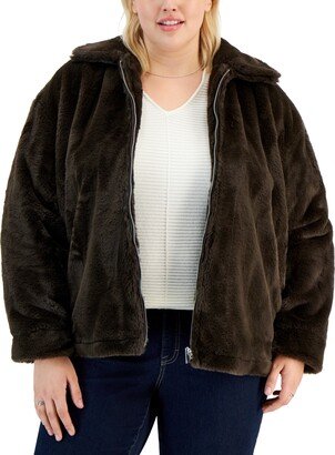 Jou Jou Juniors' Trendy Plus Size Faux-Fur Coat, Created for Macy's