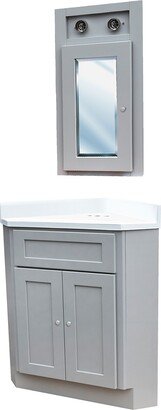 Corner Vanity Shaker Grey 3 PC