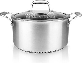 NC3PCAS 5-Quart Nonstick Tri-Ply Stainless Steel Stew Pot with Glass Lid