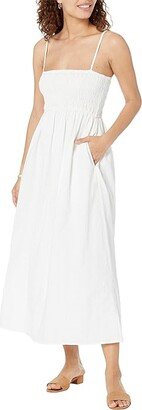 Theo Sleeveless Midi Dress (Eyelet White) Women's Clothing