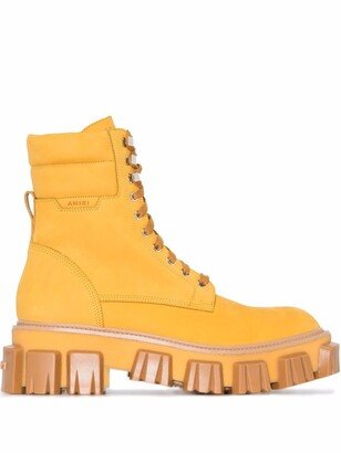 Crepe lug sole combat boots