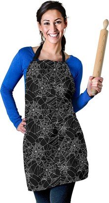 Spider Web Pattern Apron - Printed Halloween Custom With Name/Monogram Perfect Gift For Lovers