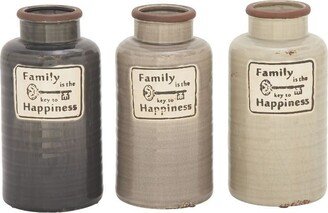 Studio 350 Chick Ceramic Family Jar 3 Assorted