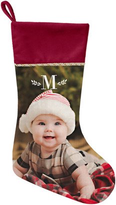 Christmas Stockings: Keyline Monogram Christmas Stocking, Red, White