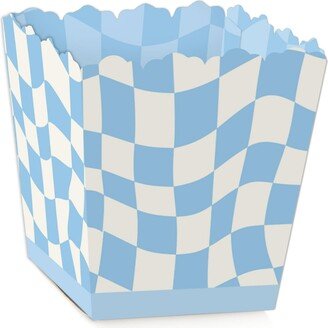Big Dot Of Happiness Blue Checkered Party - Party Mini Favor Boxes - Treat Candy Boxes - Set of 12