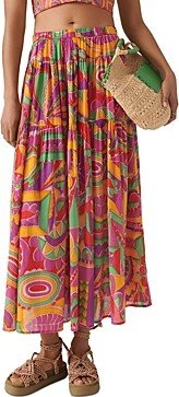 ba & sh Daniela Printed Midi Skirt