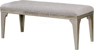 Upholstered Dining Seating Bench in Silver and Light Gray - Silver/light gray