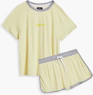 DKNY Sleepwear Striped stretch-jersey pajama set