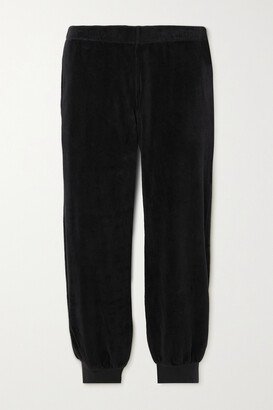 Patmos Cropped Cotton-blend Velour Track Pants - Black