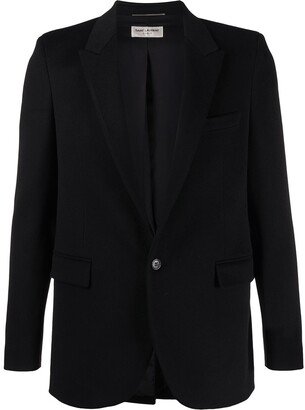 Peaked Lapel Single-Breasted Blazer