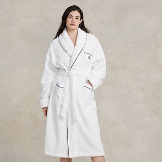 Logo-Monogram Shawl-Collar Bath Robe