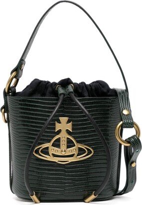 Daisy lizard-effect bucket bag