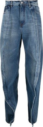 Logo-Patch Organic Cotton Wide-Leg Jeans-AA