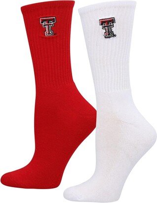 Women's ZooZatz Red, White Texas Tech Red Raiders 2-Pack Quarter-Length Socks - Red, White