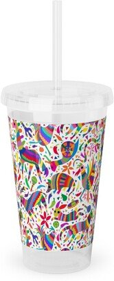 Travel Mugs: Ole Come On A My House Pinata - Multi Acrylic Tumbler With Straw, 16Oz, Multicolor