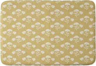 34x21 Schatzi Suri Floral Memory Foam Bath Mat - Yellow