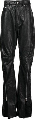 Leather Wide-Leg Trousers