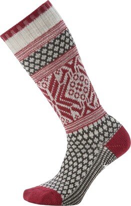 Everyday Popcorn Snowflake Pattern Crew Sock - Women's