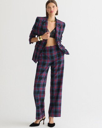 Tall full-length Sydney wide-leg pant in Stewart tartan wool blend